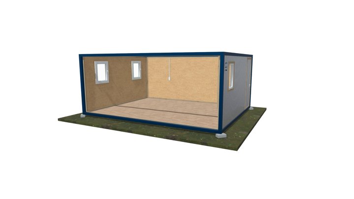 Модульное строение с тамбуром 3D Model