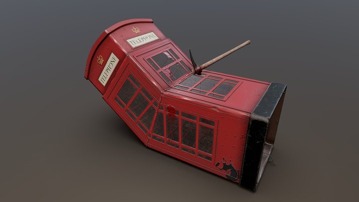 Telephone booth by Bansky 3D Model