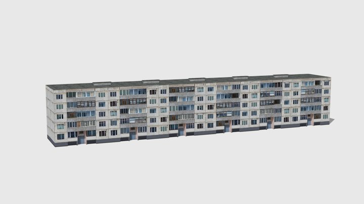 Panel Apartment Building (PSX Style) 3D Model