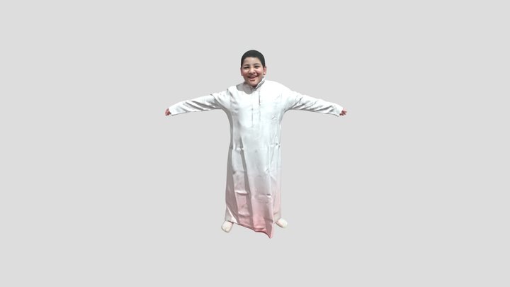 Saudi boy in a thobe 3D Model