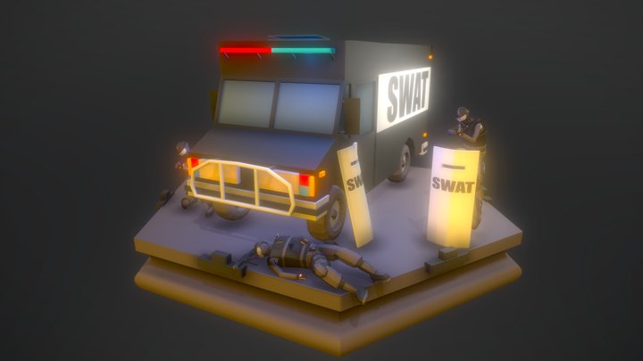Lowpoly SWAT soldiers 3D Model