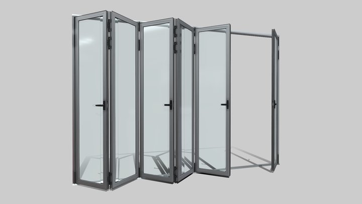 Puerta Plegable K55 - Animada 3D Model