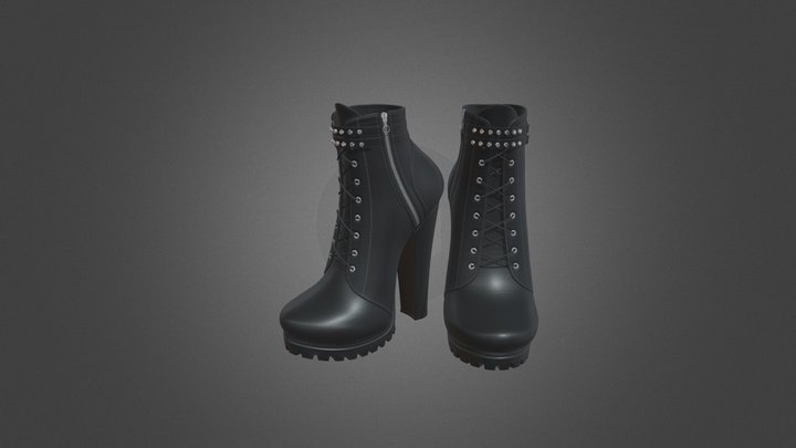 High Heels Boots 3D Model