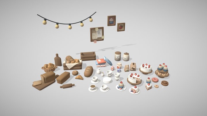 Café Props 3D Model