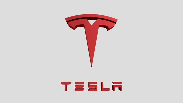 "Tesla 3D Logo Design: Futuristic realistic 3D Model