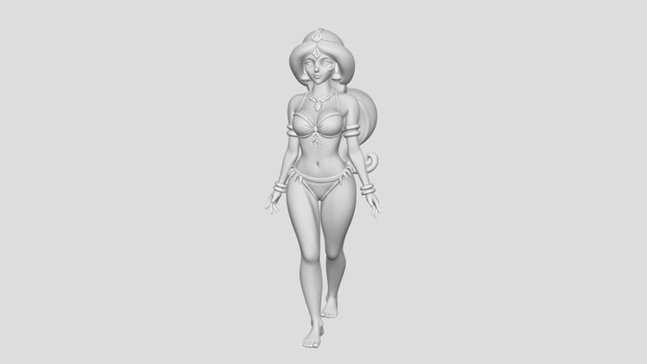 Princess Jasmine at the Beach 3D Model