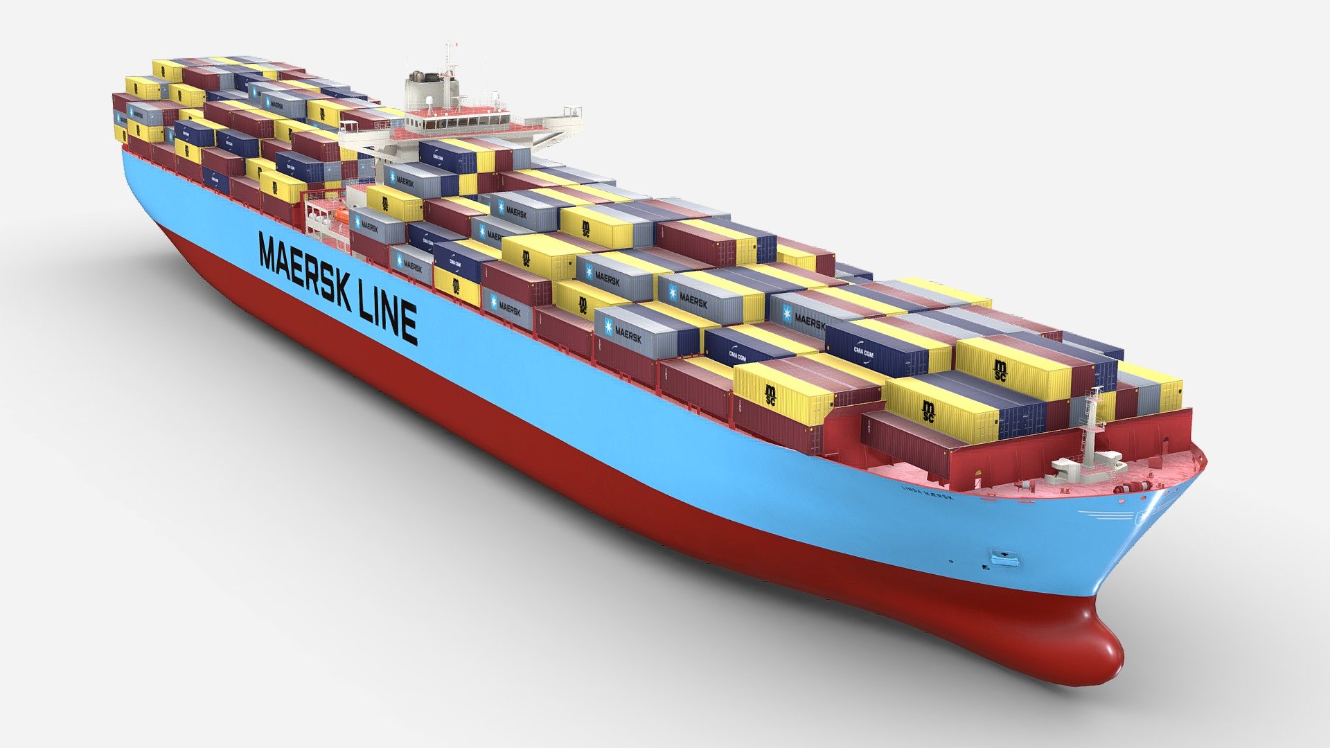 Maersk Container Ship Download Free 3d Model By Rm02 [8c39021] Sketchfab