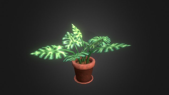 Stylized Plant in Pot 3D Model