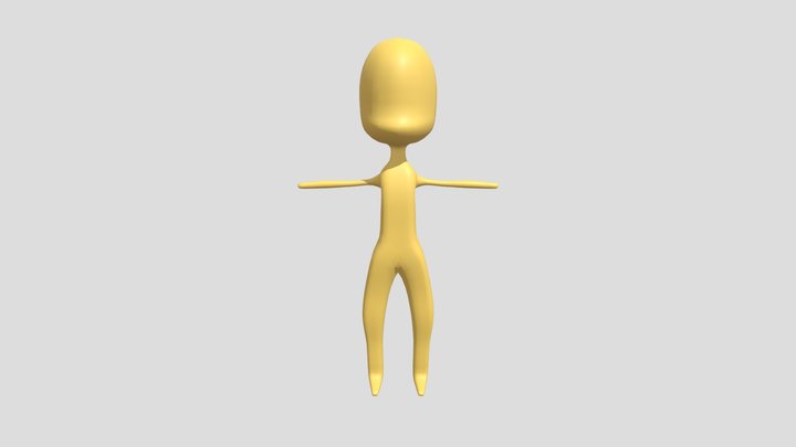 Humanoid Stylished Type C Chibi Head 3D Model