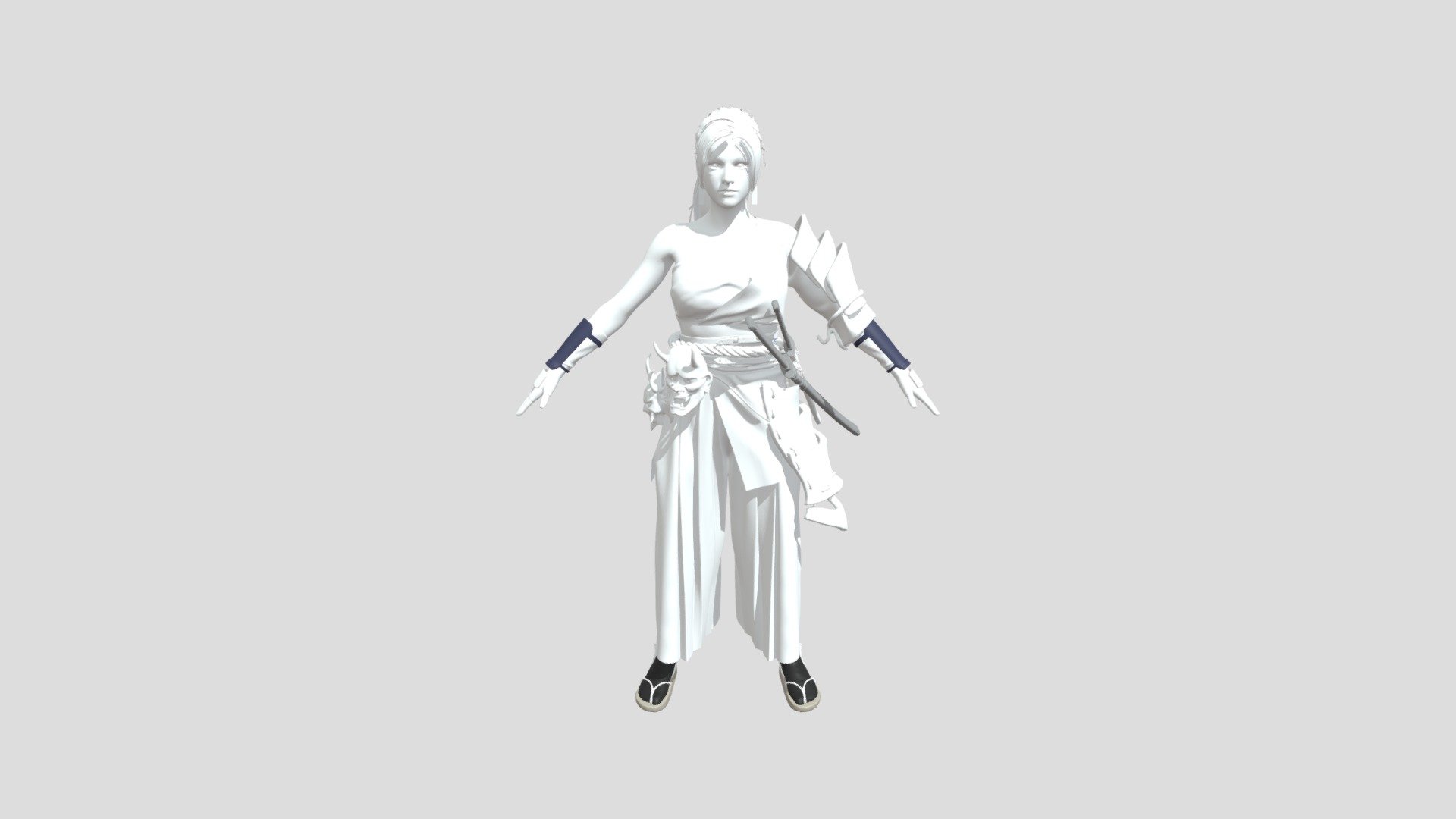 Japanese female samurai - 3D model by NguyenHai1609 (@Hai1609) [8c3ea51 ...