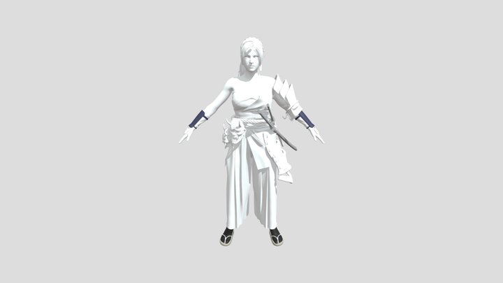Japanese female samurai 3D Model