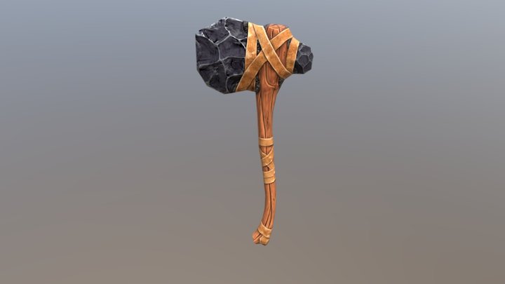 Stone Axe Low Poly 3D Model