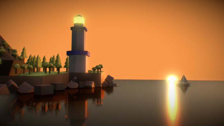 Lowpoly Lighthouse 3D Model