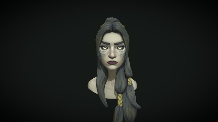 Hand Painted Head Bust 3D Model