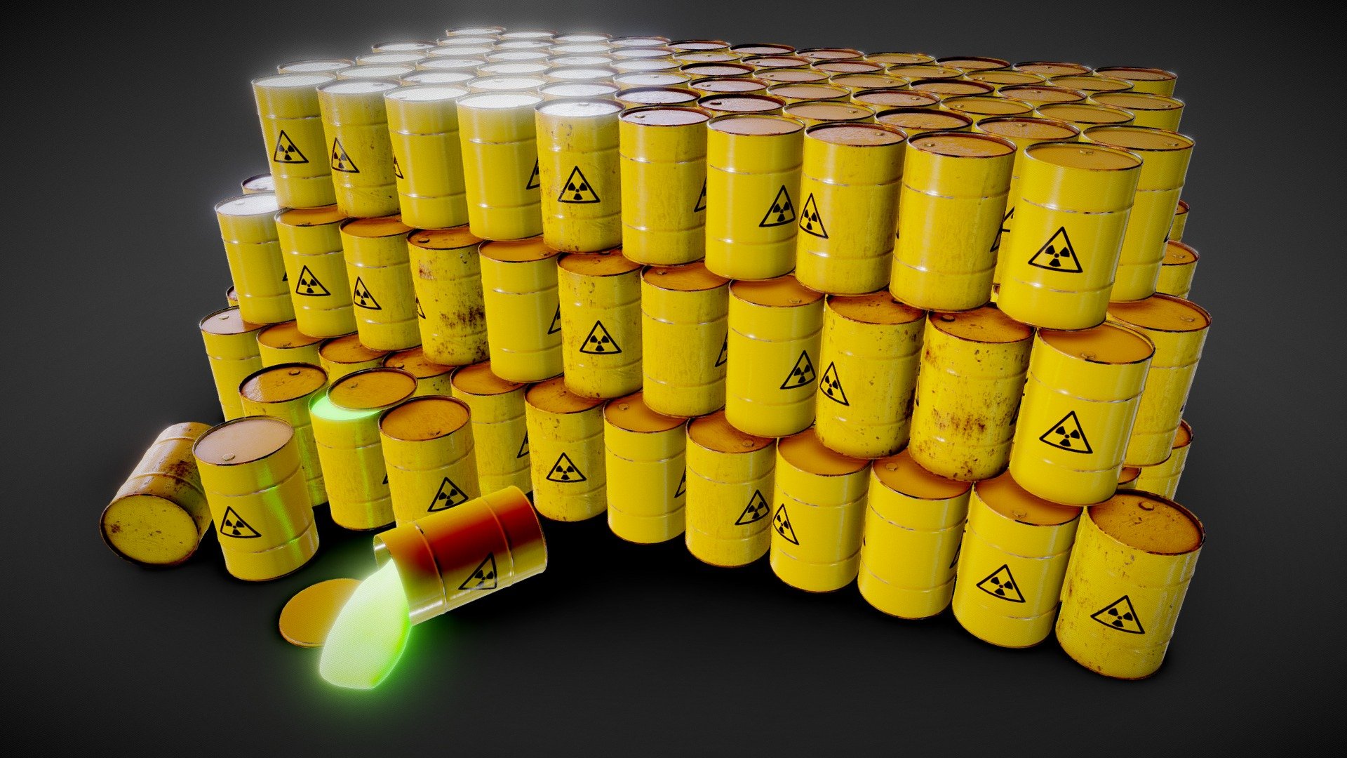 Radioactive Trash Barrel - GameReady (Unity/Ue4)