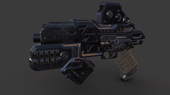 Scifi Futuristic Gun, Weapon 3D Model 3D Model