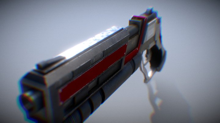 Just Your Ordanary Low Poly Gun *Game-Ready* 3D Model
