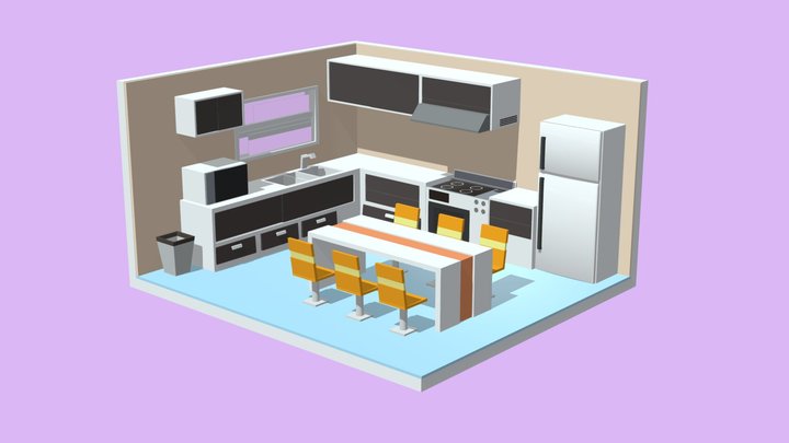 cozinha low poly 3D Model