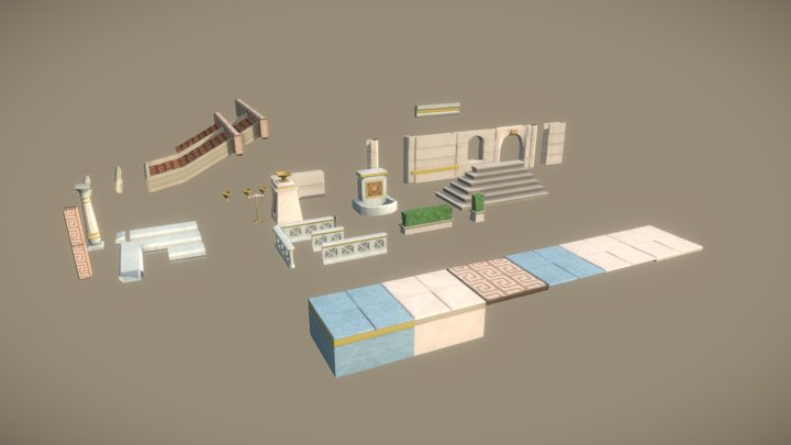 Ancient Bath House - Modular Kit 3D Model
