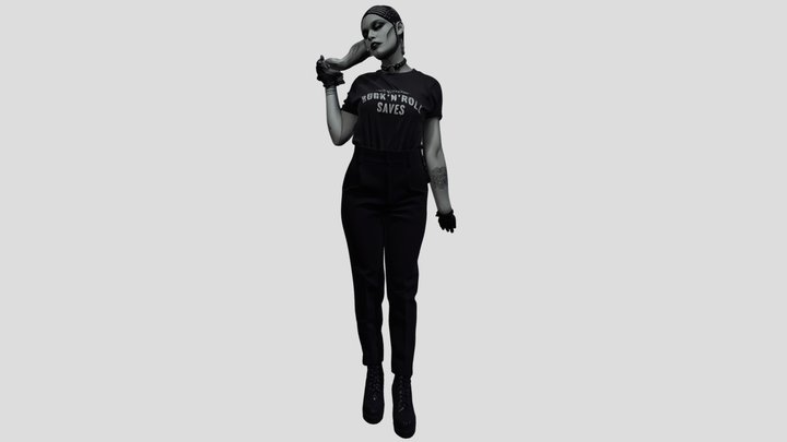 SKYND in ROCK'N'ROLL SAVES shirt