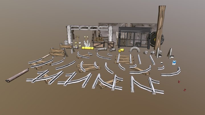 Underground Cave/Mine Props 3D Model