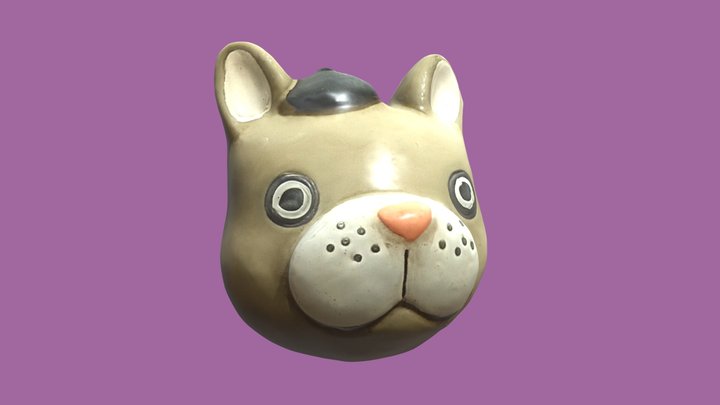 Pug head dog toy 3D Model