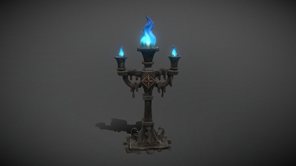 Arcane Blue Flame Candelabrum_Ht