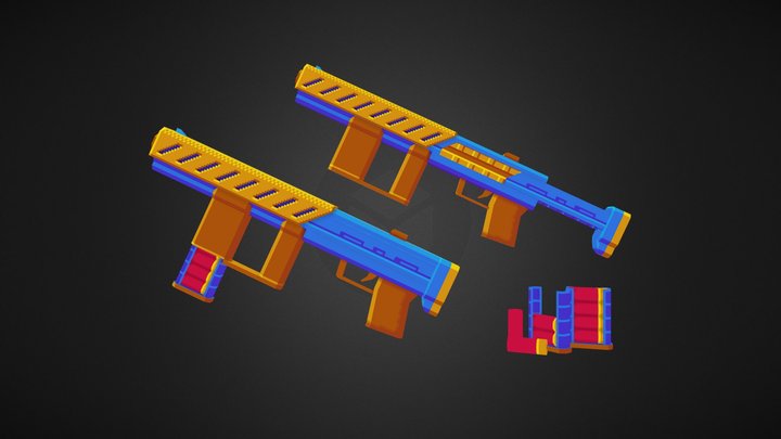 Sci-Fi Shotgun 3D Model