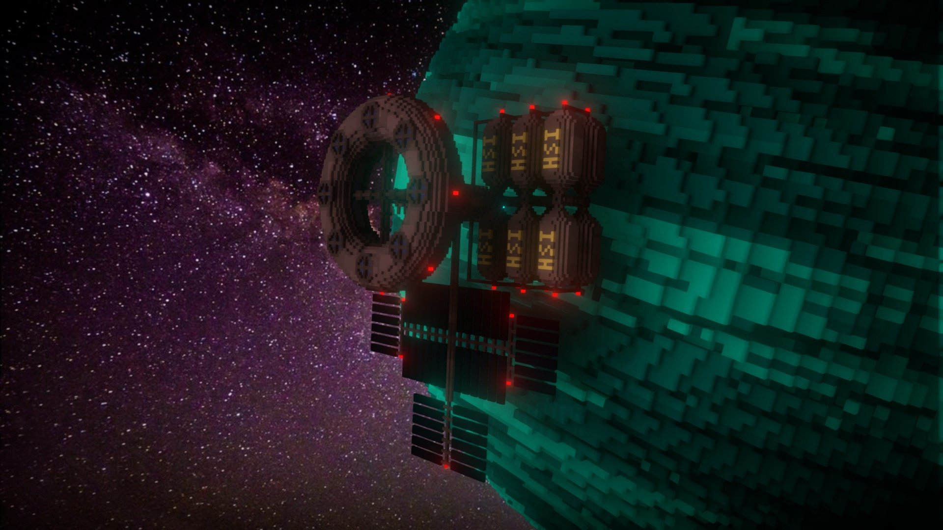 HSI-46 - The space mining station (voxel) — Sketchfab embed 3D viewer