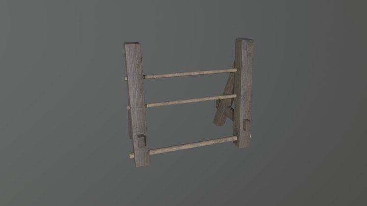 Medieval weapon rack 3D Model
