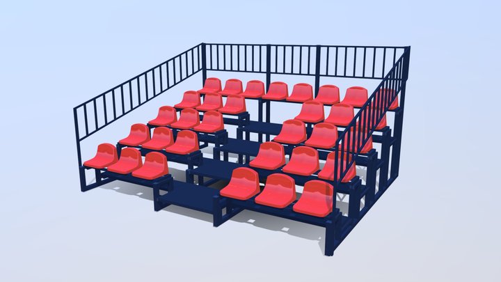 5rows Tribune 3D Model