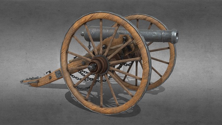 Reasonably Low Poly - Civil War Cannon 3D Model