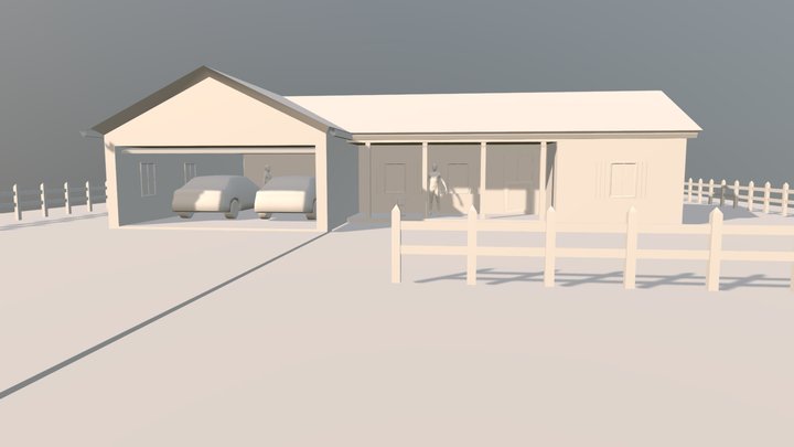 Suburban Pool House Step 1 3D Model