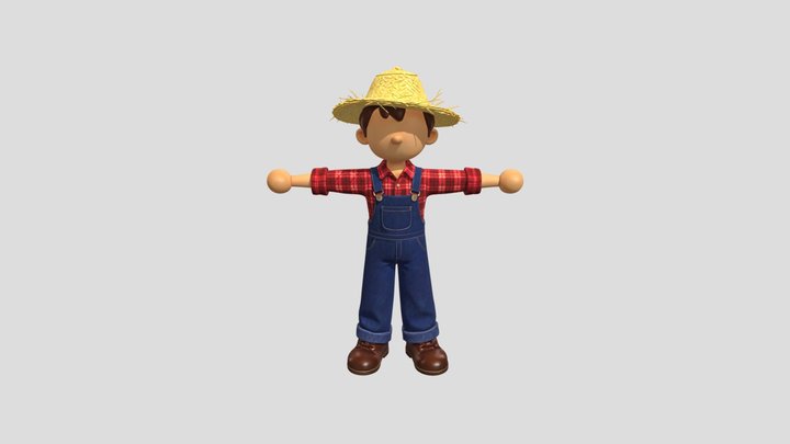 Cartoon farmer character model