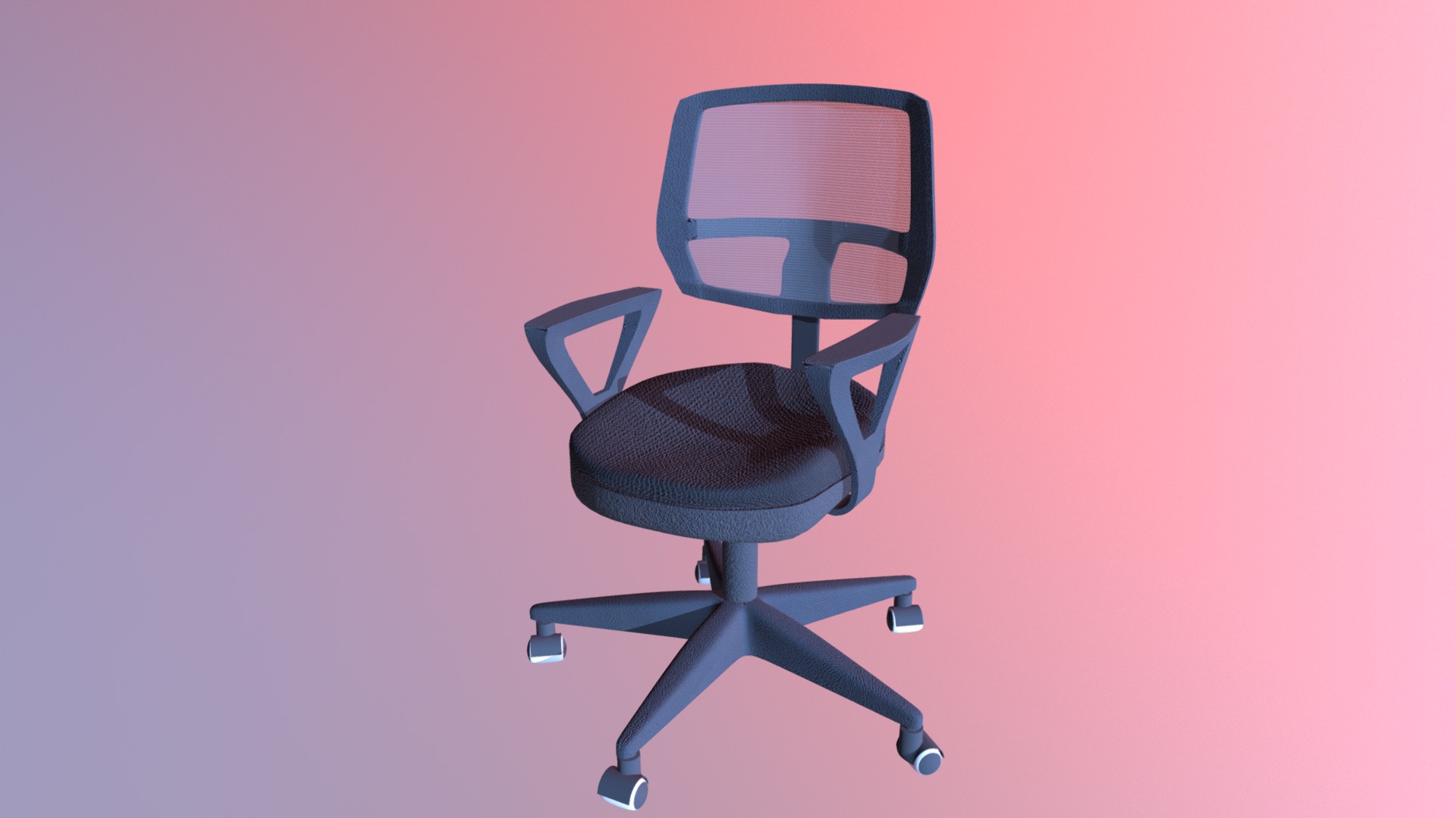 3D model Chair - This is a 3D model of the Chair. The 3D model is about a blue office chair.
