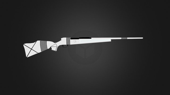 Futuristic Rifle (low poly) 3D Model