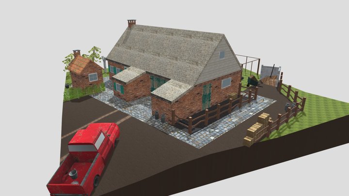 DAE Diorama retake - Small farm 3D Model