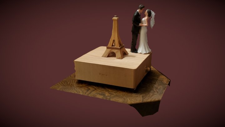 Wedding Figure with Eiffel Tower 3D Model