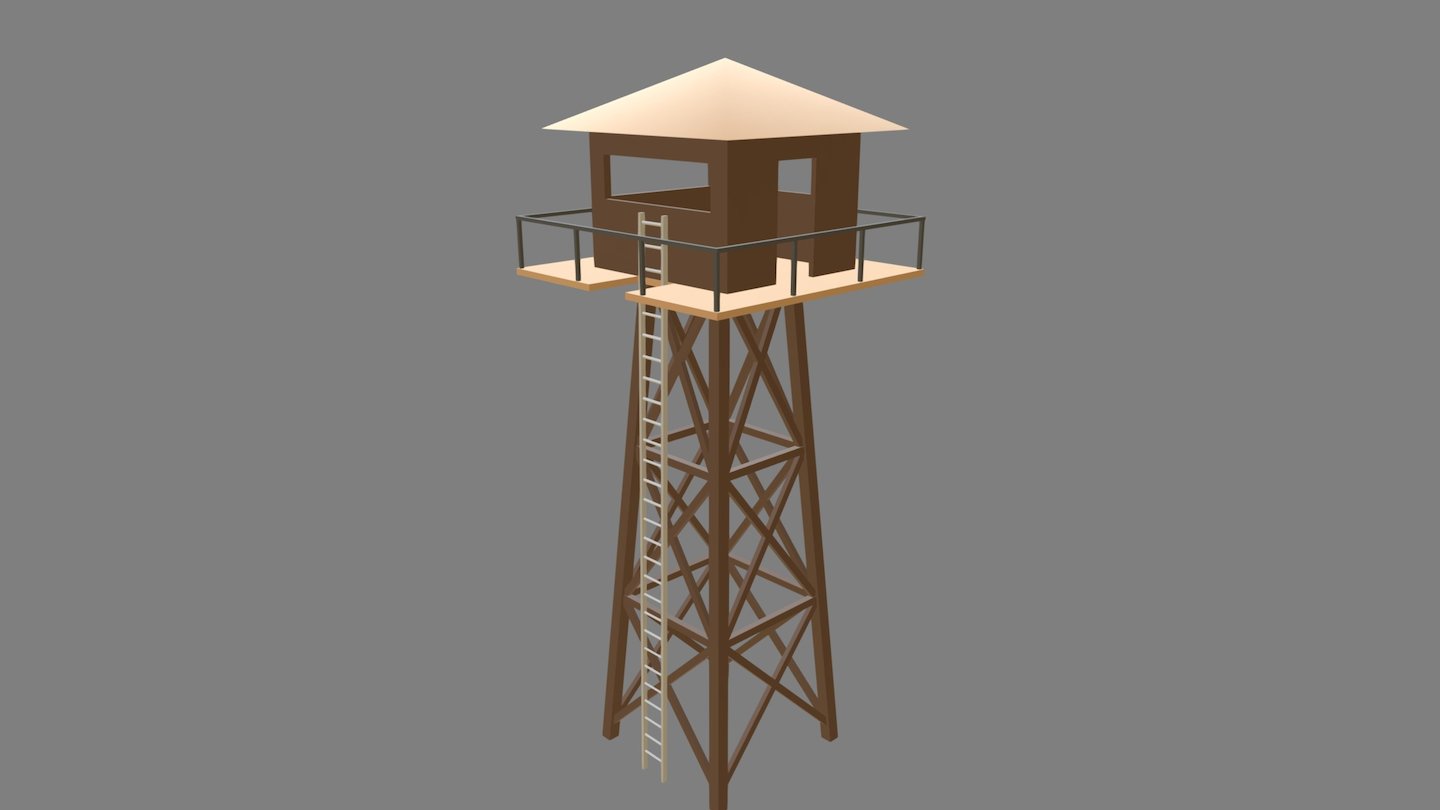 Watch Tower 3D model by bennybrickster [8c5ec81] Sketchfab
