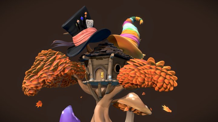 DAE - Mad Hatter TreeHouse 3D Model