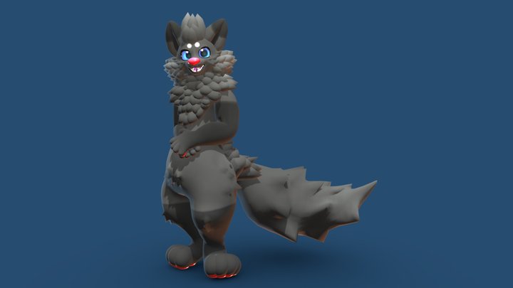 Fluffy Dog character 3D Model