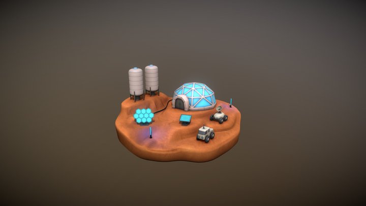 Mars Colony -  Diorama - Alvified 3D Model