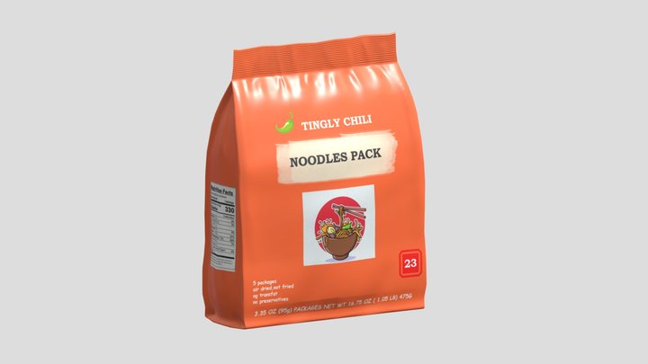 Noodles Pack 03 Low Poly PBR Realistic 3D Model