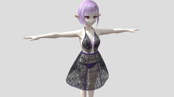 【Anime Character】Emily (Free/Dress/Unity 3D) 3D Model