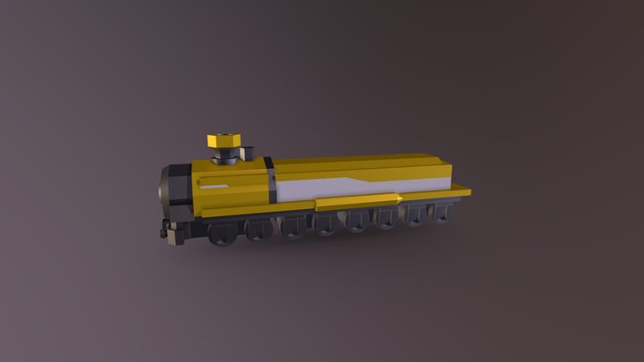 Low Poly Style Train 3D Model