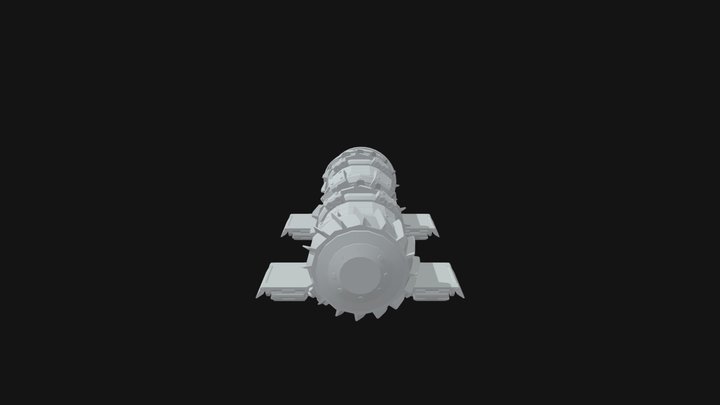 Drillship Opened White 3D Model