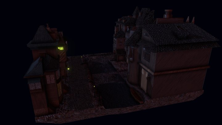 Game Art Old Street 3D Model