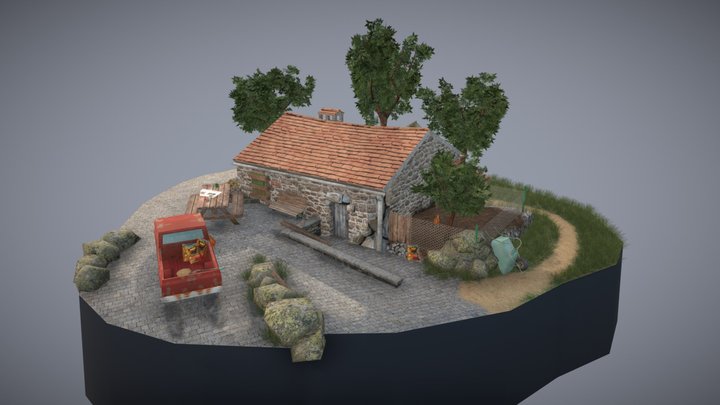 DAE Diorama retake – Small farm 3D Model