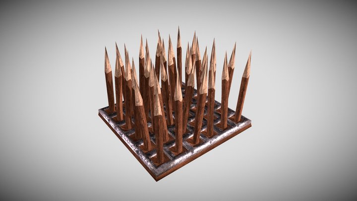 Wooden Spikes 3D Model