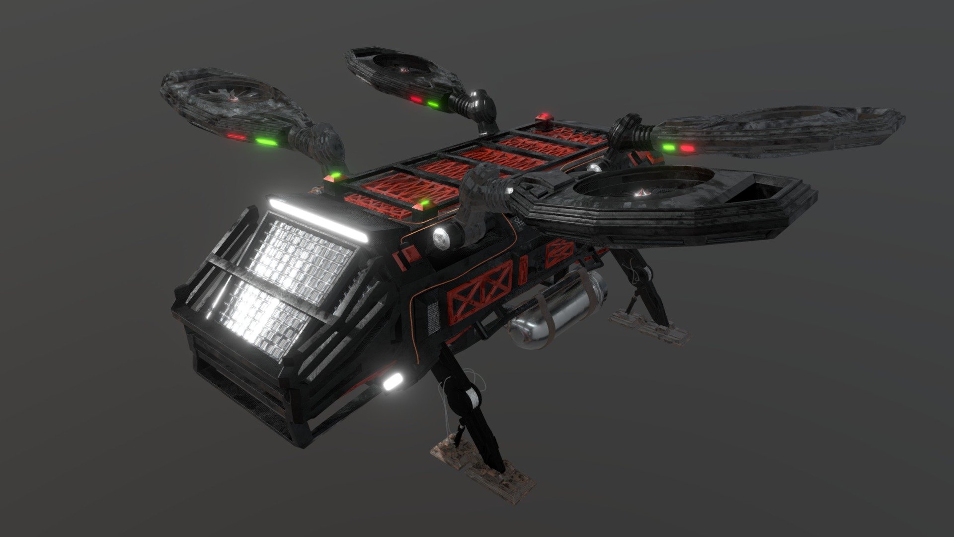 sci-fi flying drone Troop Carrier